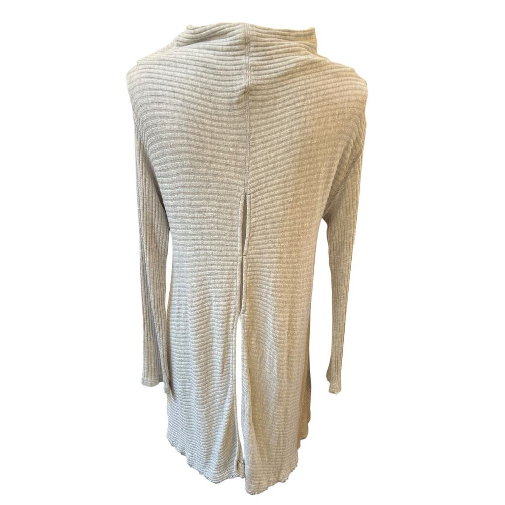 We The Free Small Gray Ribbed Knit Cowl Neck Tunic Dress Boho EUC - Picture 2 of 4